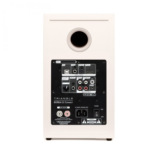 Triangle Borea BR02 Connect Active Speakers with Lunar 1 Manual Turntable, Cream rear 
