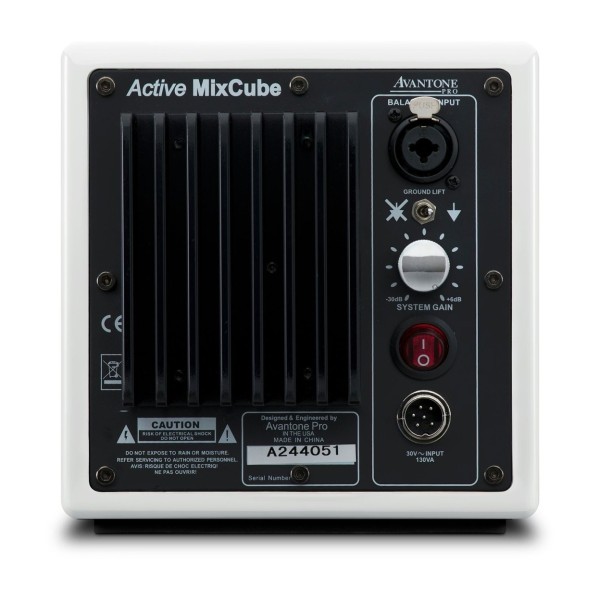 Avantone Mixcube Active Studio Monitor, White - Rear