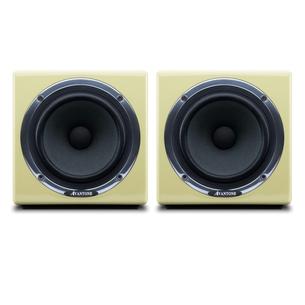 Avantone Mixcube Active Studio Monitor, Butter Cream (Pair) - Bundle