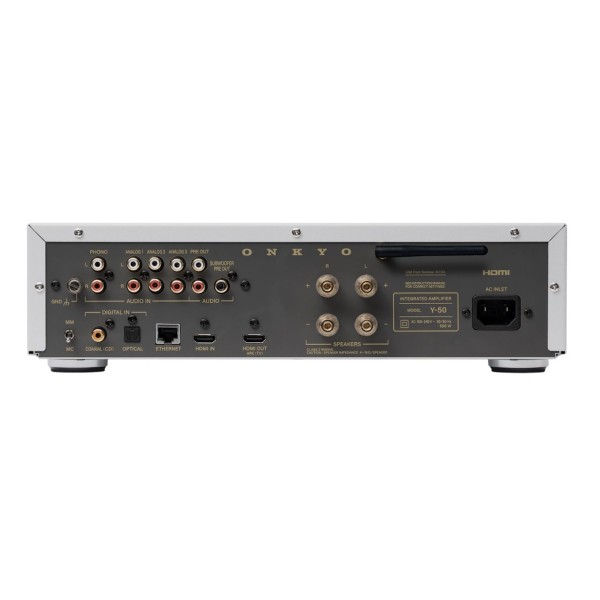 Onkyo Muse Y-50 Network Integrated Amplifier, Silver rear 