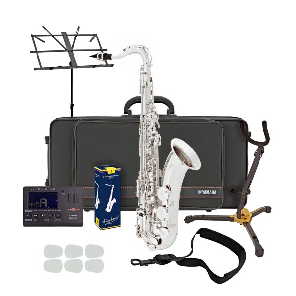 Yamaha YTS280S Student Tenor Saxophone Package, Silver 1
