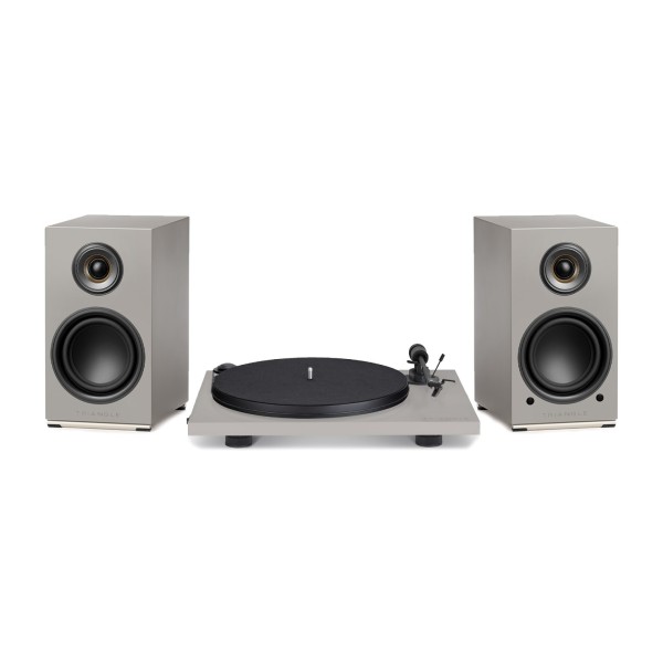 Triangle AIO Twin Active Speakers with Triangle Turntable, Linen Grey - main 