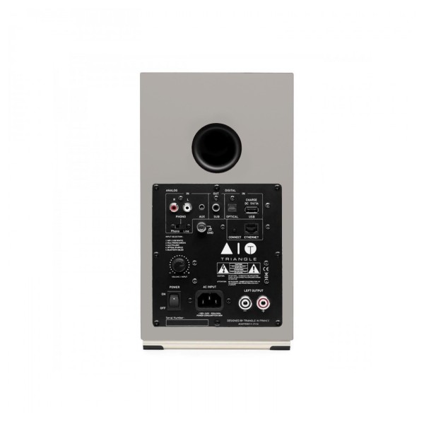 Triangle AIO Twin Active Speakers (Pair), Linen Grey rear 