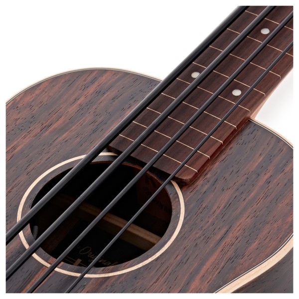 Kala Fretless U-Bass Electro-Acoustic Ukulele, Striped Ebony