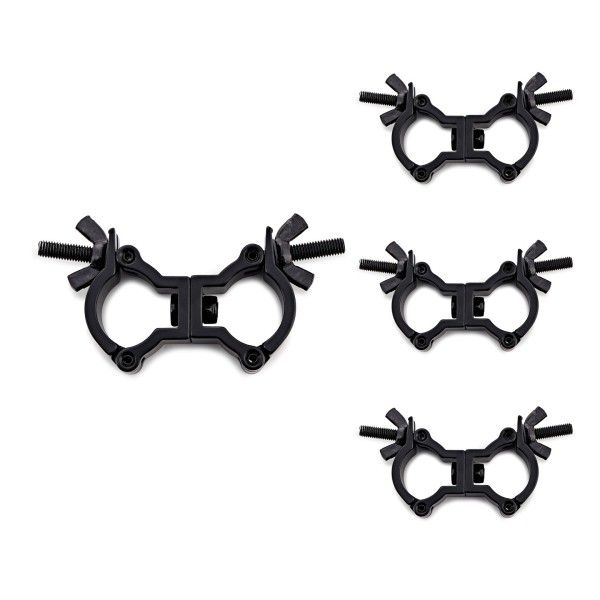 Double Half Coupler Stage Clamps 32-35mm, Pack of 4, by Gear4music