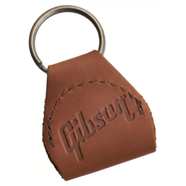 Gibson Premium Leather Pickholder Keychain (Brown)