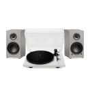 Triangle AIO Twin Active Speakers with Lunar 1 Manual Turntable, Grey