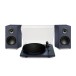 Triangle AIO Twin Active Speakers with Lunar 1 Manual Turntable, Blue
