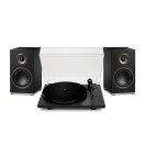 Triangle AIO Twin Active Speakers with Lunar 1 Manual Turntable, Black