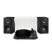 Triangle AIO Twin Active Speakers with Lunar 1 Manual Turntable, Black