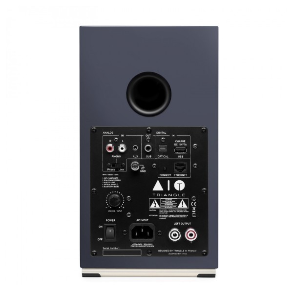 Triangle AIO Twin Active Speakers (Pair), Abyss Blue - rear 