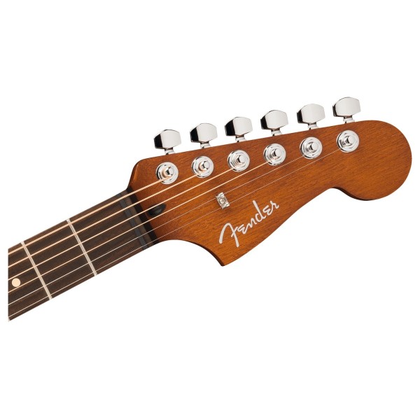 Fender Limited Edition Acoustasonic Standard Jazzmaster, Arctic Gold - headstock