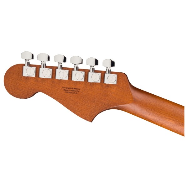 Fender Limited Edition Acoustasonic Standard Jazzmaster, Arctic Gold - back of headstock