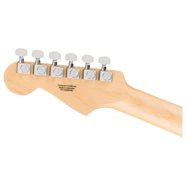 Fender Standard Stratocaster MN, Black Pickguard, Black - back of headstock