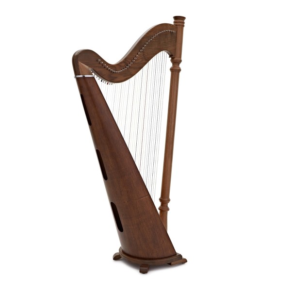 Deluxe 38 String Pillar Harp by Gear4music, Walnut