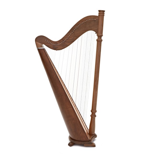 Deluxe 38 String Pillar Harp by Gear4music, Walnut