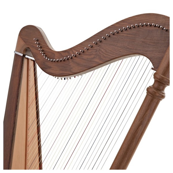 Deluxe 38 String Pillar Harp by Gear4music, Walnut