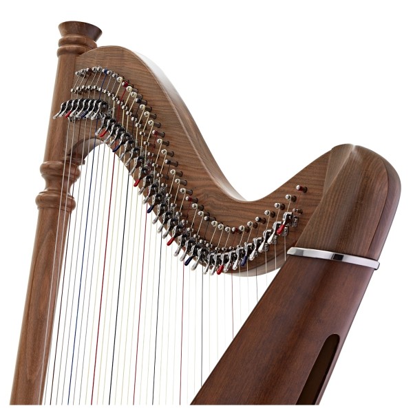 Deluxe 38 String Pillar Harp by Gear4music, Walnut