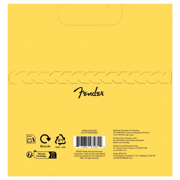 Fender SuperSonic 50M Guitar Strings, Flatwound Stainless Steel, Ball End, Gauges .011-.050 - back