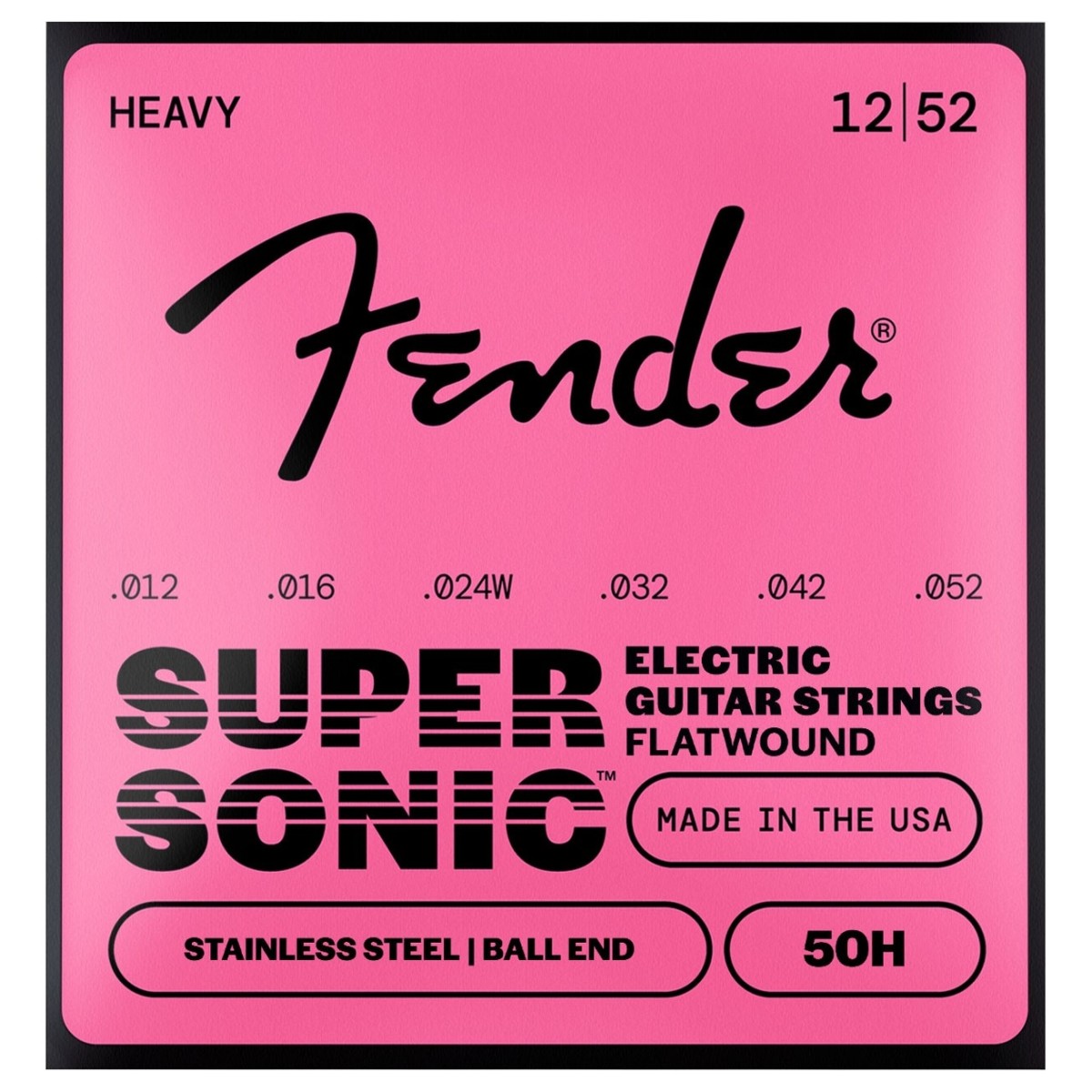 Fender SuperSonic 50H Guitar Strings Flatwound Stainless Steel Ball End Gauges .012-.052