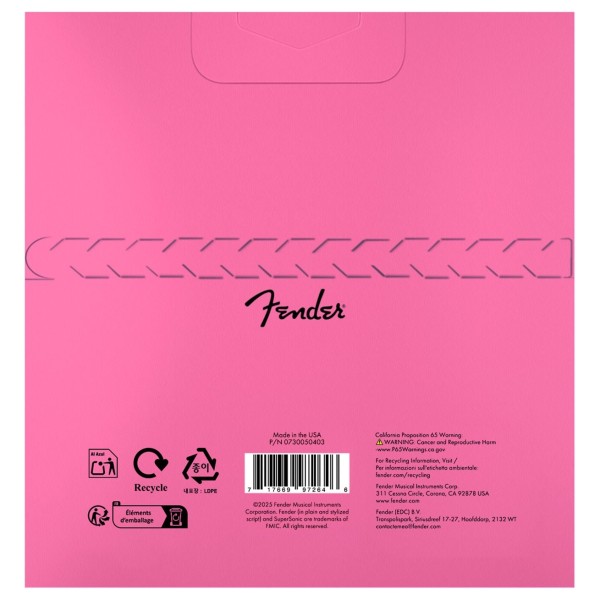 Fender SuperSonic 50H Guitar Strings, Flatwound Stainless Steel, Ball End, Gauges .012-.052 - back