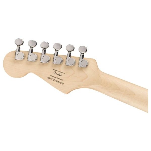 Squier Limited Edition Mini Stratocaster, Competition Orange - back of headstock