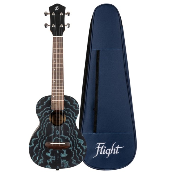 Flight DUC400 Concert Ukulele, Ash Blue - ukulele and case