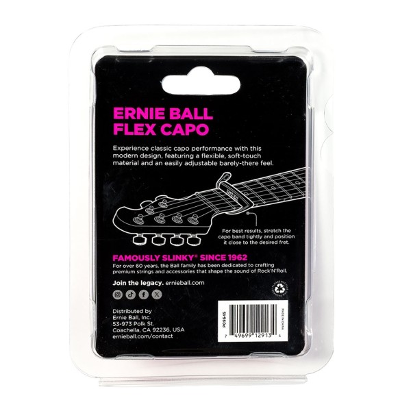 Ernie Ball P09645 Flex Capo, Black