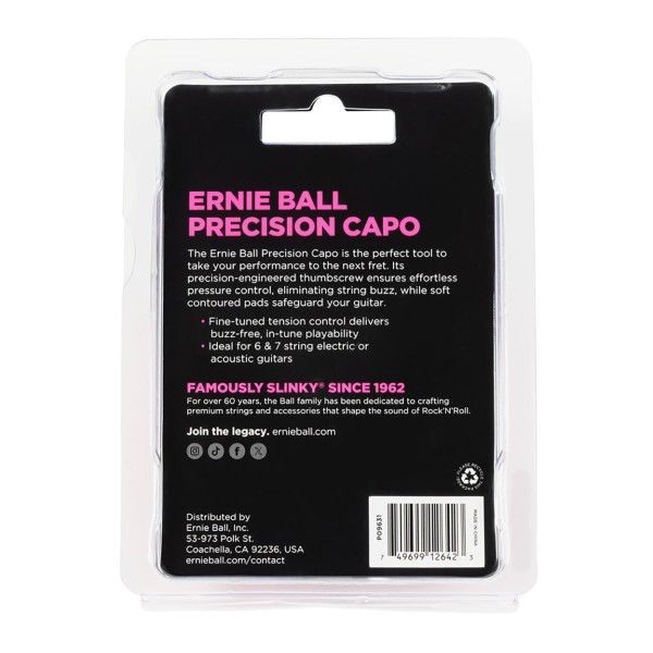 Ernie Ball P09631 Precision Capo, Black
