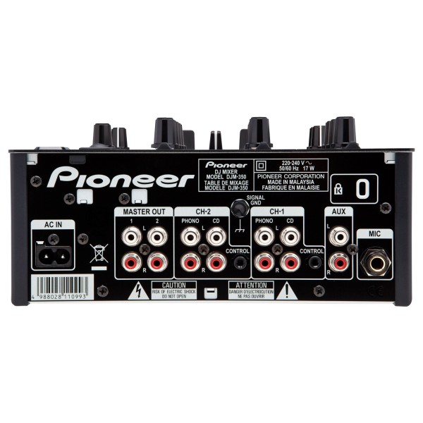 Pioneer DJM-350 2-Channel DJ Mixer - Rear