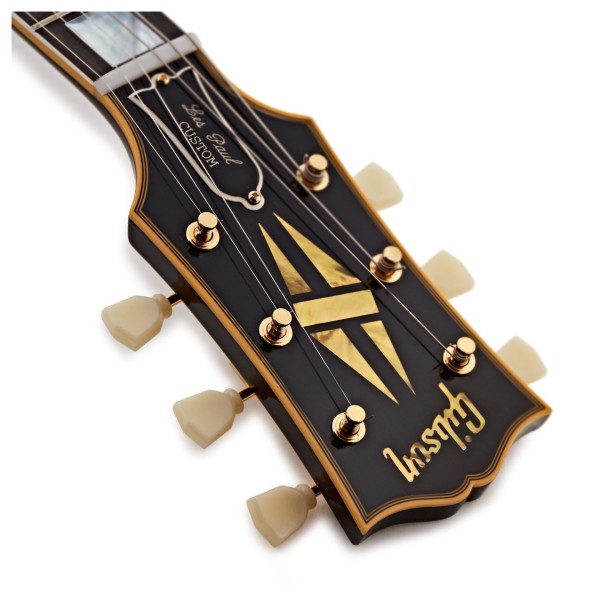Gibson Custom 1954 Les Paul Custom Staple Pickup Reissue VOS, Ebony #46025 - headstock logo