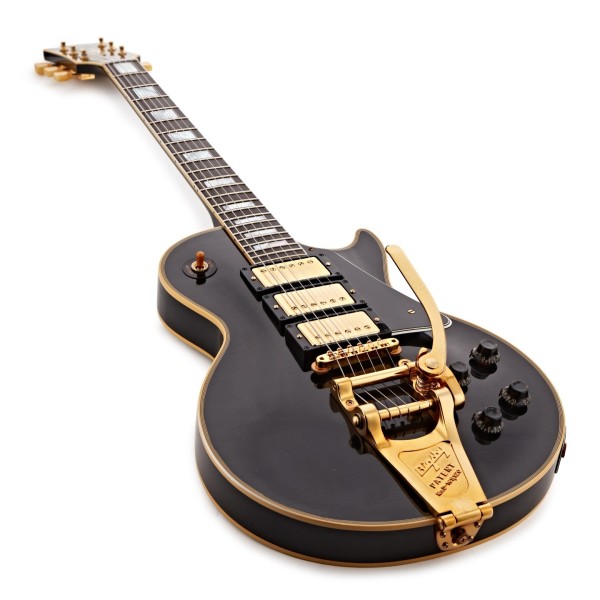 Gibson Custom 1957 Les Paul Custom Reissue 3-Pickup Bigsby Light Aged, Ebony #751224 - angled shot