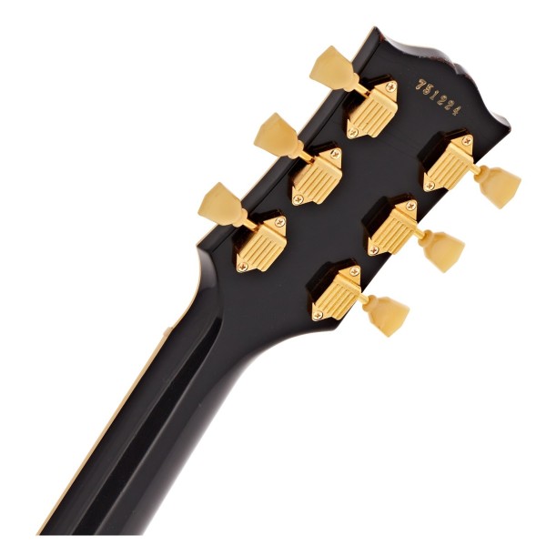 Gibson Custom 1957 Les Paul Custom Reissue 3-Pickup Bigsby Light Aged, Ebony #751224 - back of headstock