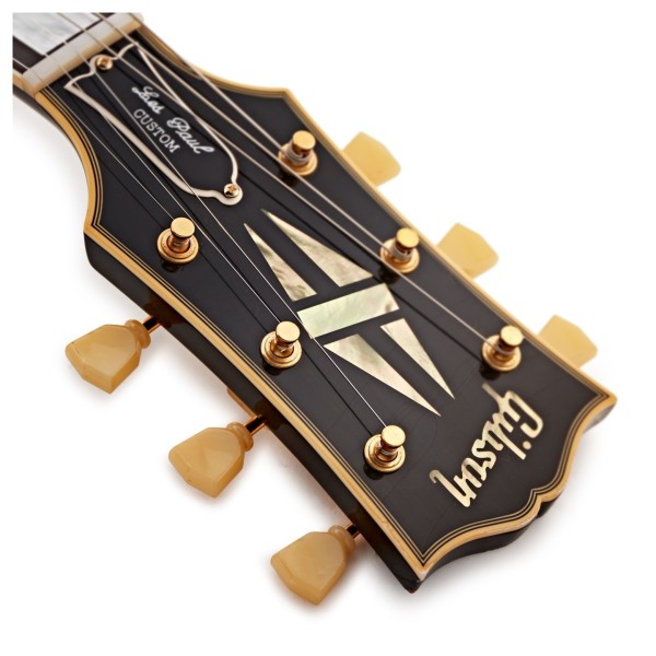 Gibson Custom 1957 Les Paul Custom Reissue 3-Pickup Bigsby Light Aged, Ebony #751224 - headstock logo