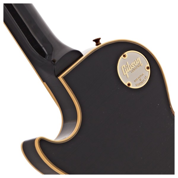 Gibson Custom 1957 Les Paul Custom Reissue 3-Pickup Bigsby Light Aged, Ebony #751224 - neck joint