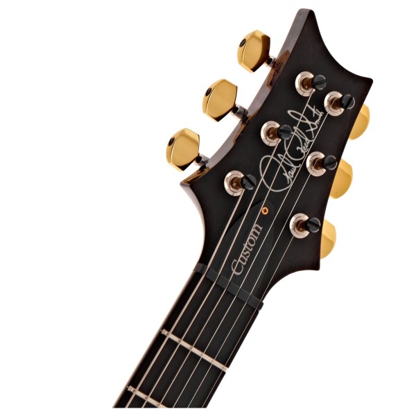 PRS Custom 24 10 Top Ebony Fingerboard, Quilt Purple Iris - headstock 