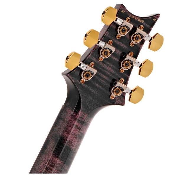PRS Custom 24 10 Top Ebony Fingerboard, Quilt Purple Iris - headstock back 