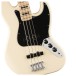 Squier Affinity Series Active Jazz Bass, Maple Fingerboard, Black Pickguard, Olympic White - Bridge