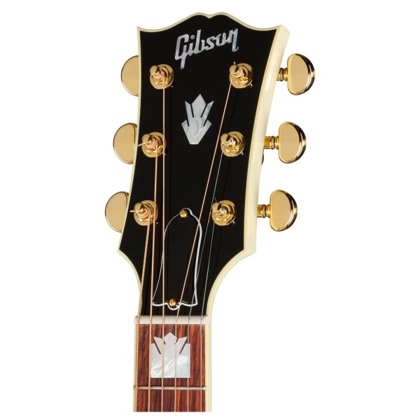 Gibson SJ-200 Standard, Classic White - headstock
