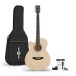Single Cutaway Left Handed Acoustic Guitar Pack by Gear4music, Natural