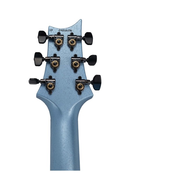 PRS Standard 24 Satin, Ice Blue Metallic #0402606 - back of headstock