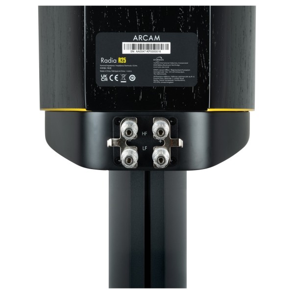 Arcam Radia R25 Bookshelf Speakers (Pair), Black - terminals 