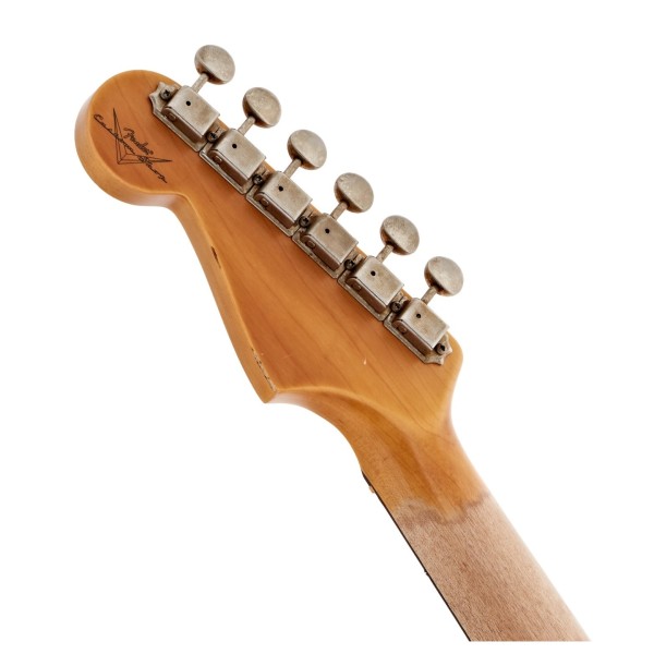 Fender Custom Shop '65 Stratocaster Journeyman Relic, 3A Rosewood Fingerboard, Aged Graffiti Yellow - back of headstock
