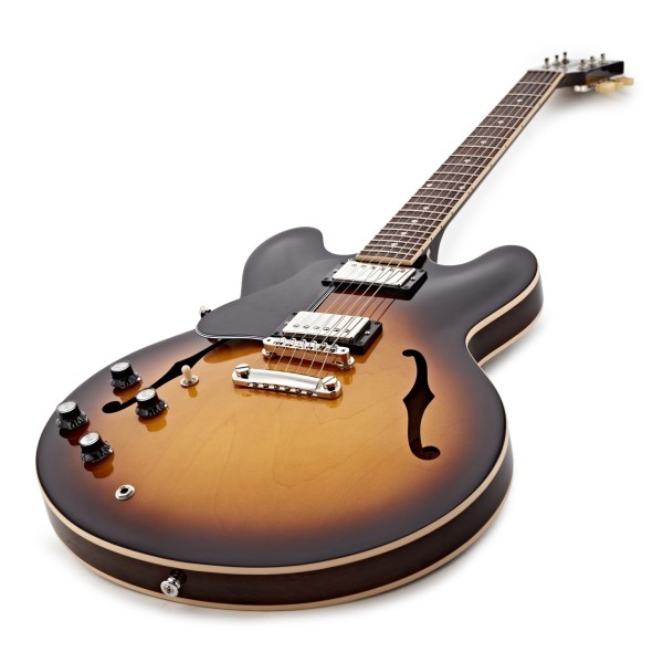 Gibson ES-335 Left Handed, Vintage Burst #232350196 - angled shot