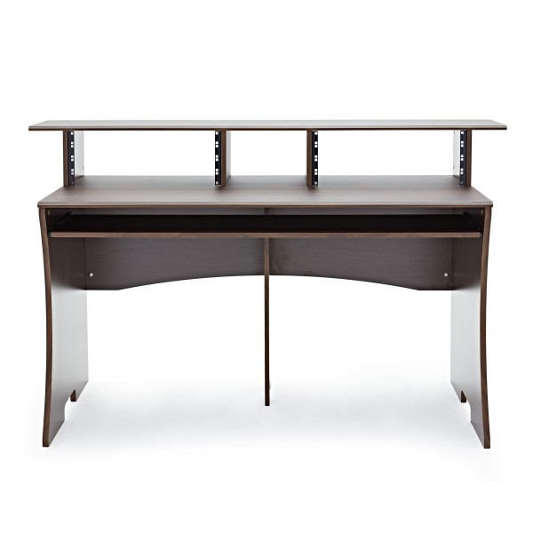 3 Tier Pro Audio Studio Desk by Gear4music, 8U, Royal Walnut