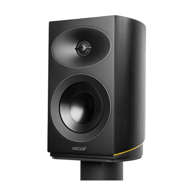 Arcam Radia R15 Bookshelf Speakers (Pair), Black - stand angle 