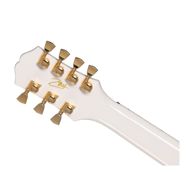 Epiphone Matt Heafy Origins Les Paul Custom 7-String, Bone White - Headstock, Back