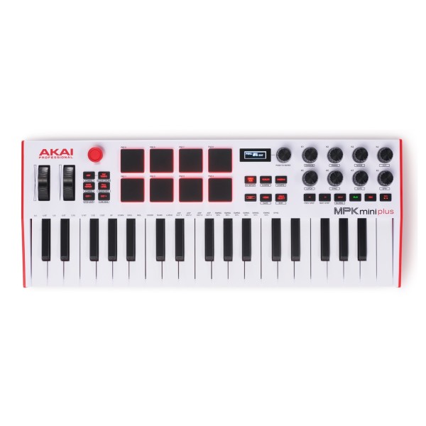 Akai Professional MPK Mini Plus White 37-Key MIDI Keyboard - Top