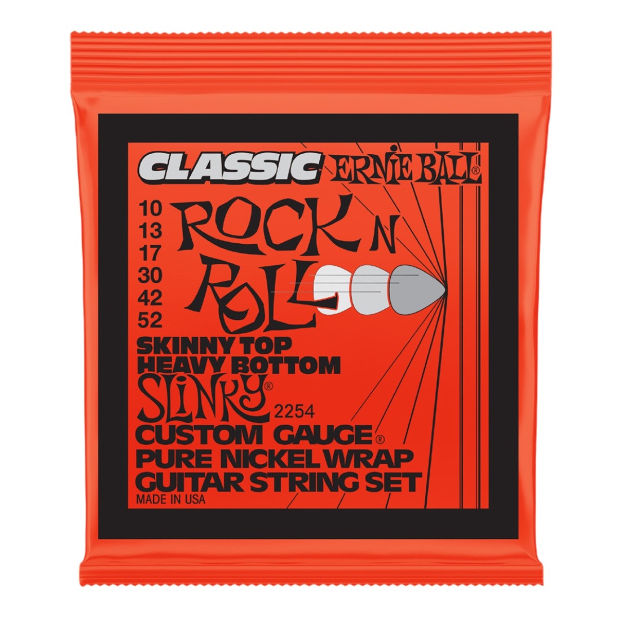 Ernie Ball Skinny Top Heavy Bottom Slinky Pure Nickel Electric Guitar Strings 10–52