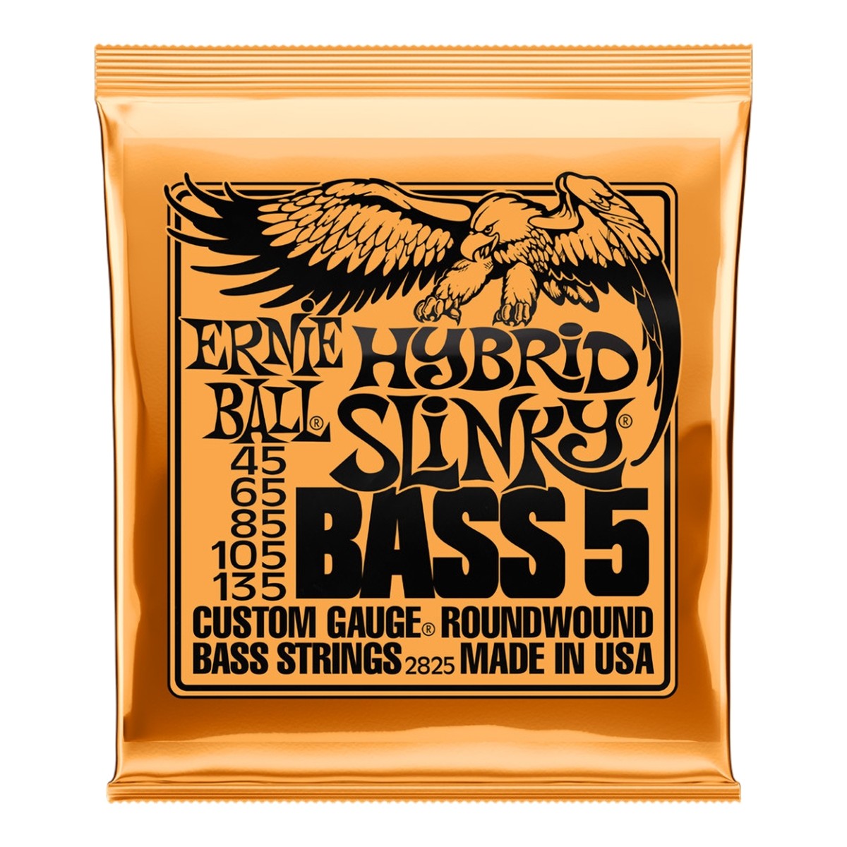 Ernie Ball Hybrid Slinky Nickel Wound 5-String Bass Strings 45-135